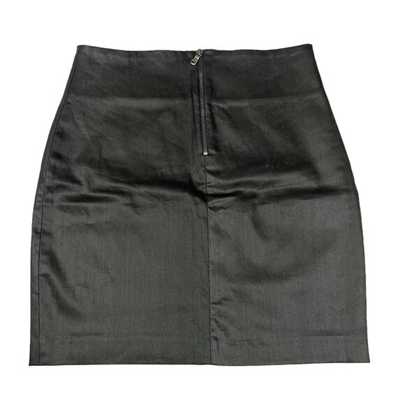 The‎ Kooples Pencil Skirt Solid Black Back Zip Mini Women's 40 Coated Fabric - Picture 12 of 12
